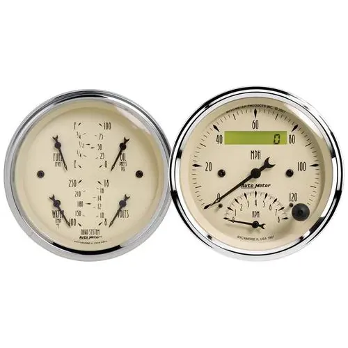 Auto Meter Antique Beige 3-3/8 Inch Gauge Set – 1820