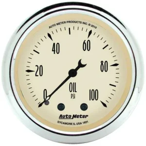 Auto Meter Antique Beige 2-1/16 Inch Oil Pressure Gauge – 1821