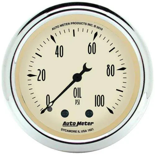 Auto Meter Antique Beige 2-1/16 Inch Oil Pressure Gauge – 1821