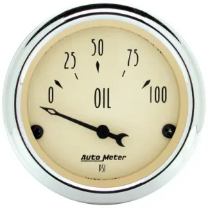 Auto Meter Antique Beige 2-1/16 Inch Oil Pressure Gauge – 1827