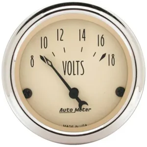 Auto Meter Antique Beige 2-1/16 Inch Voltmeter Gauge – 1891
