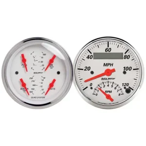 Auto Meter Arctic White 3-3/8 Inch Gauge Set – 1309