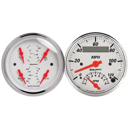 Auto Meter Arctic White 3-3/8 Inch Gauge Set – 1309