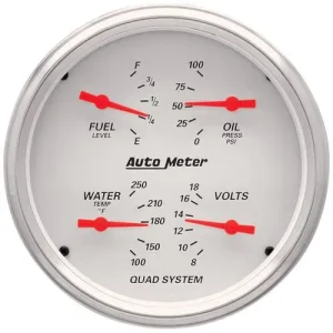 Auto Meter Arctic White 5 Inch Quad Gauge – 1310