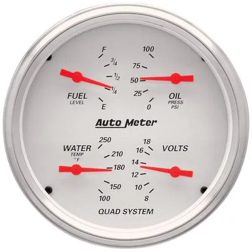 Auto Meter Arctic White 5 Inch Quad Gauge – 1310