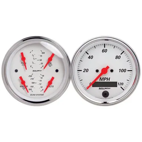 Auto Meter Arctic White 3-3/8 Inch Gauge Set – 1308