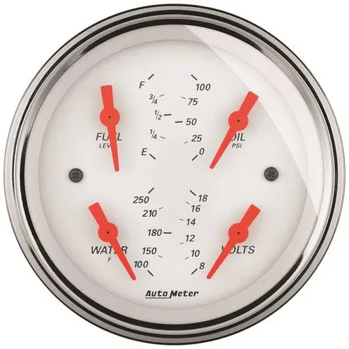 Auto Meter Arctic White 3-3/8 Inch Quad Gauge – 1314