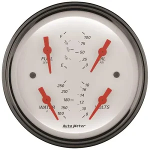 Auto Meter Arctic White 3-3/8 Inch Quad Gauge – 1314 - view 2