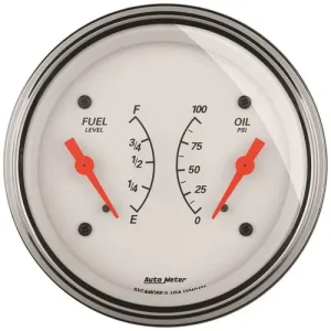 Auto Meter Arctic White 3-3/8 Inch Dual Gauge – 1313