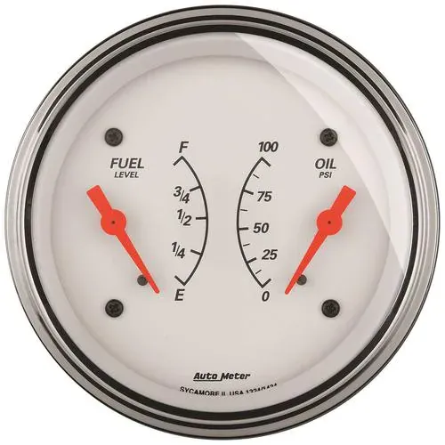 Auto Meter Arctic White 3-3/8 Inch Dual Gauge – 1313