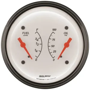 Auto Meter Arctic White 3-3/8 Inch Dual Gauge – 1313 - view 2