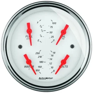 Auto Meter Arctic White 5 Inch Quad Gauge – 1319