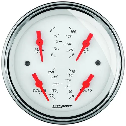 Auto Meter Arctic White 5 Inch Quad Gauge – 1319