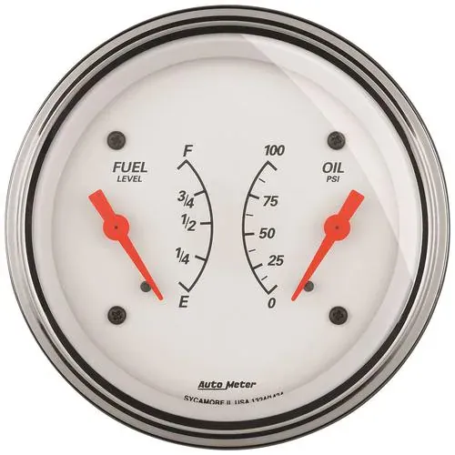 Auto Meter Arctic White 3-3/8 Inch Dual Gauge – 1324