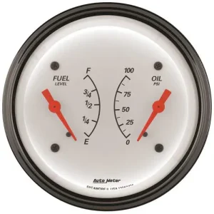 Auto Meter Arctic White 3-3/8 Inch Dual Gauge – 1324 - view 2