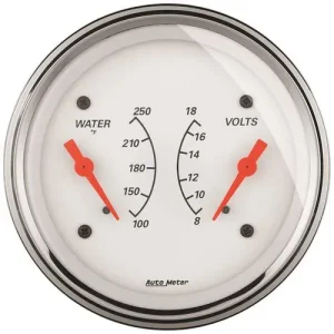 Auto Meter Arctic White 3-3/8 Inch Dual Gauge – 1330