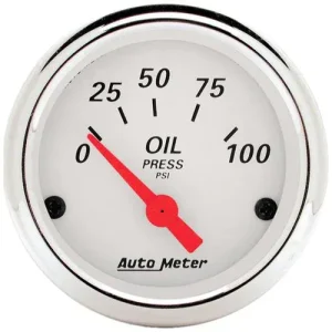 Auto Meter Arctic White 2-1/16 Inch Oil Pressure Gauge – 1327