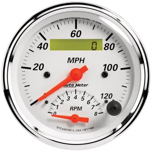 Auto Meter Arctic White 3-3/8 Inch Speedometer Gauge – 1381