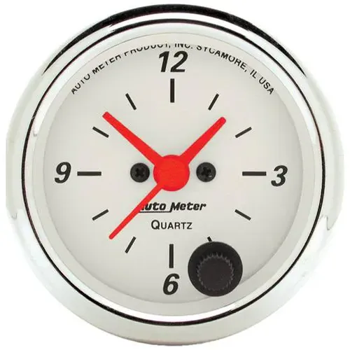 Auto Meter Arctic White 2-1/16 Inch Clock – 1385