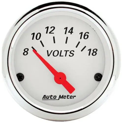 Auto Meter Arctic White 2-1/16 Inch Voltmeter Gauge – 1391