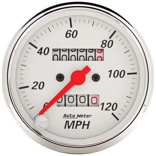 Auto Meter Arctic White 3-1/8 Inch Speedometer Gauge – 1396