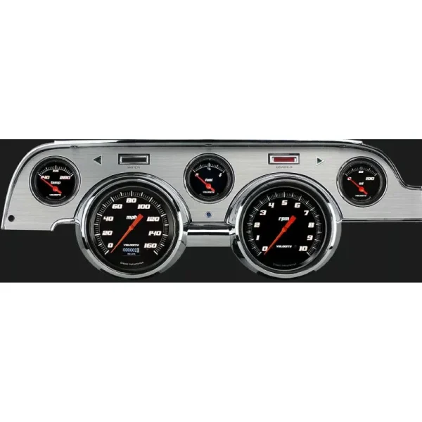 Classic Instruments Velocity Black ’67-68 Mustang OLED Brushed Aluminum MU67DVSBBA