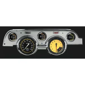 Classic Instruments Autocross Yellow ’67-68 Mustang OLED Brushed Aluminum MU67DAXYBA