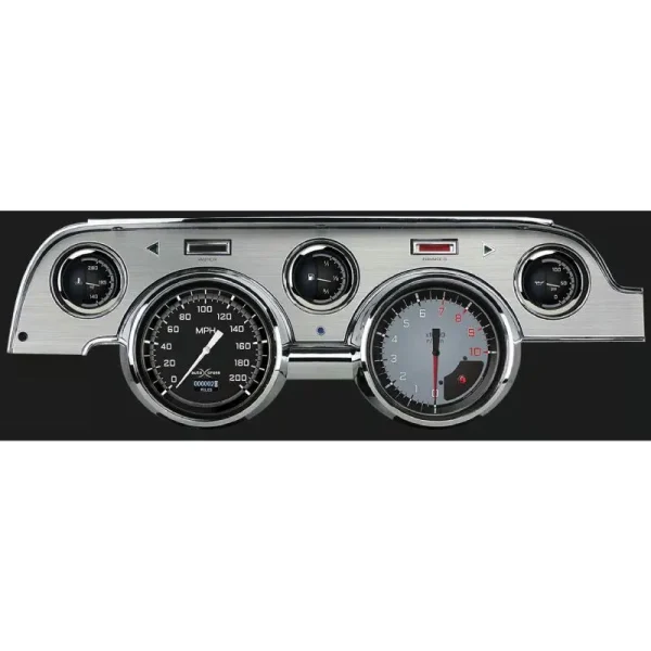Classic Instruments Autocross Gray ’67-68 Mustang OLED Brushed Aluminum MU67DAXGBA