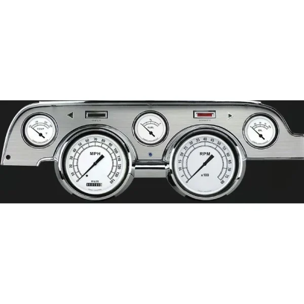 Classic Instruments Classic White Mustang 67-68 5 Gauge Brushed Aluminum MU67CWBA