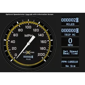 Classic Instruments Autocross Yellow Mustang 67-68 5 Gauge Brushed Aluminum MU67AXYBA - view 2