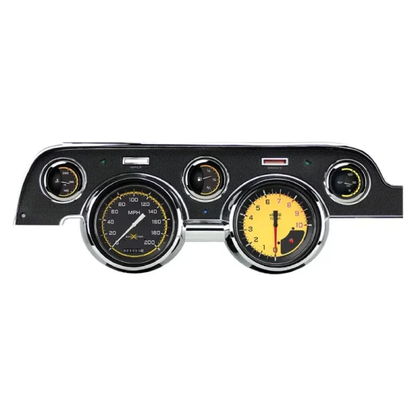 Classic Instruments Autocross Yellow ’67-68 Mustang 5 Gauge MU67AXY