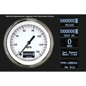 Classic Instruments White Hot 1965 Mustang 3in Speedo and F/O/V/T MUWH00 - view 2