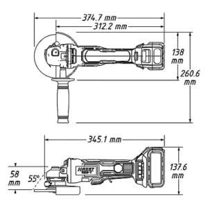 Hazet Cordless Right-Angle Grinder 9233-010 - view 4