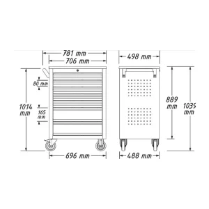 Hazet 7 Drawer Tool Trolley 178N-7 - view 4