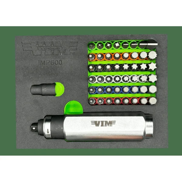 VIM Tools Reversible 3/8 in. Impact Driver with 6 Impact Bit Sets IMP600K
