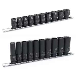 Eastwood 3/8″ Drive Metric Shallow and Deep Impact Socket Set