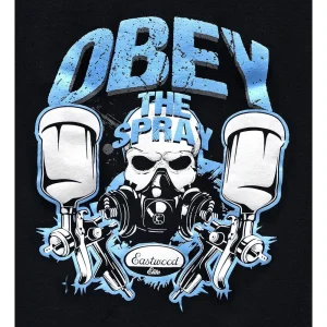 Eastwood Obey The Spray Blue on Black T-Shirt Medium - view 2