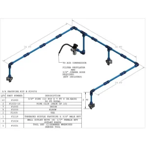 Rapid Air 3/4 Inch FASTPIPE MASTER KIT 90 FT – 3 OUTLETS F28070 - view 3