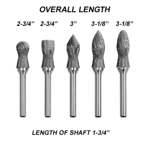Eastwood 5 Piece Curved Body Carbide Burr Set - view 4