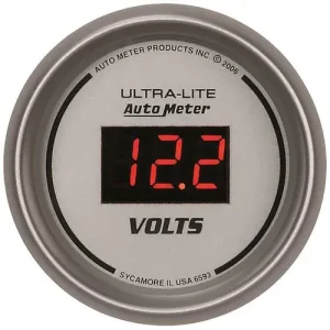 Auto Meter Ultra-Lite 2-1/16 Inch Voltmeter Gauge – 6593
