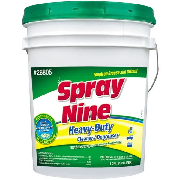 Spray Nine 26805 Degreaser or Multipurpose Cleaner – Ready-to-Use, 5 gal, Bucket