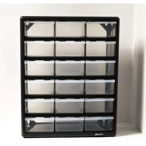 Homak 18 Drawer Parts Organizer, Black (HA01018001)