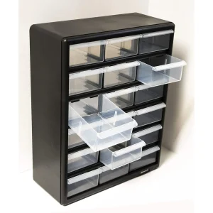 Homak 18 Drawer Parts Organizer, Black (HA01018001) - view 2