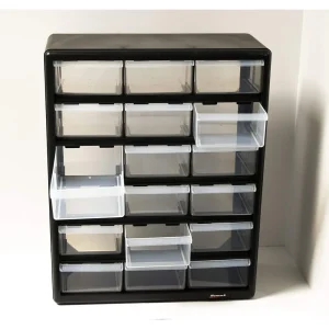Homak 18 Drawer Parts Organizer, Black (HA01018001) - view 3