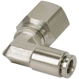 Viair 1/4″ NPT Female to 3/8″ Airline 90 Degree Swivel Elbow Fitting (13854-BP)