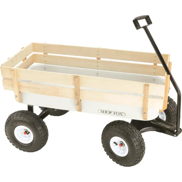 Shop Fox Heavy-Duty Wagon with 10″ Pneumatic Wheels (D3244)