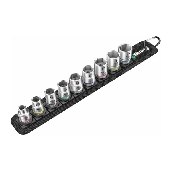 Wera 05003973001 Belt B 4 Zyklop Socket Set, 3/8″, 9 Pcs