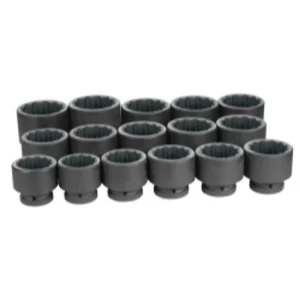 Grey Pneumatic 1″ Dr. 16 Pc. Fractional Set 2-1/16″ to 3″ 12pt (9116)