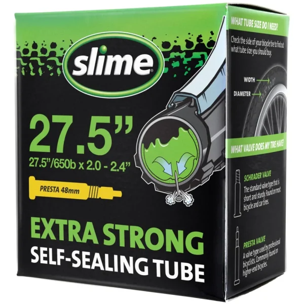 Slime Extra Strong Self-Sealing Bicycle Tube 27.5″ x 2.0-2.40″ Presta (30076)