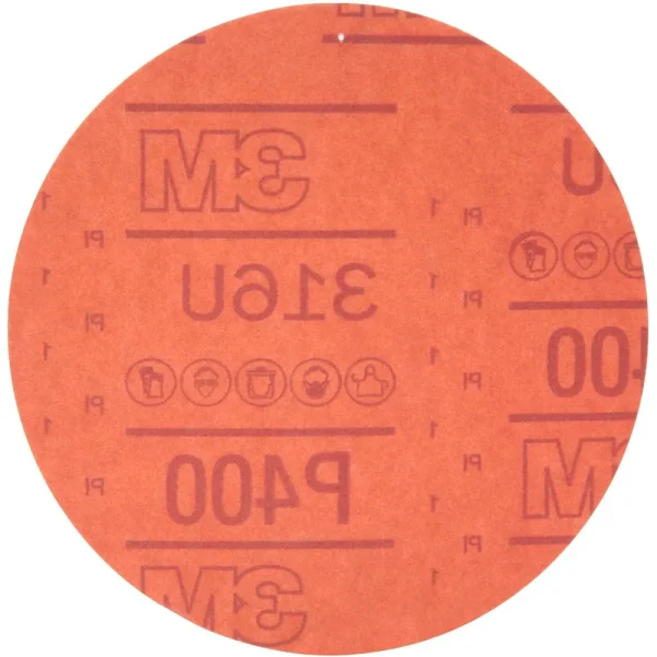 3M 01222 Red Abrasive Hookit Disc, 6″, P180 Grit, 50 Per Box